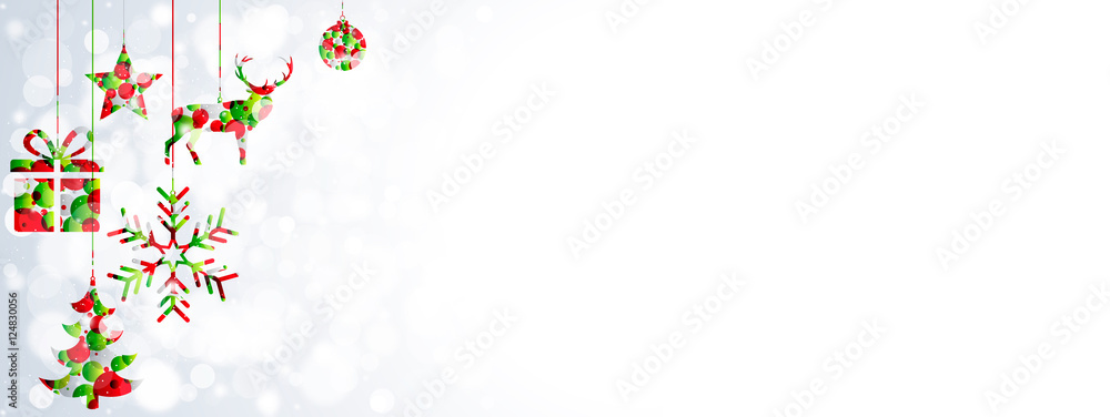 Christmas background with hanging elements