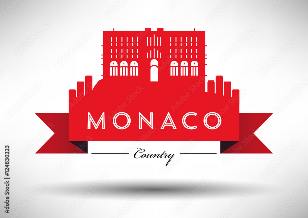 Vector Graphic Design of Monaco City Skyline