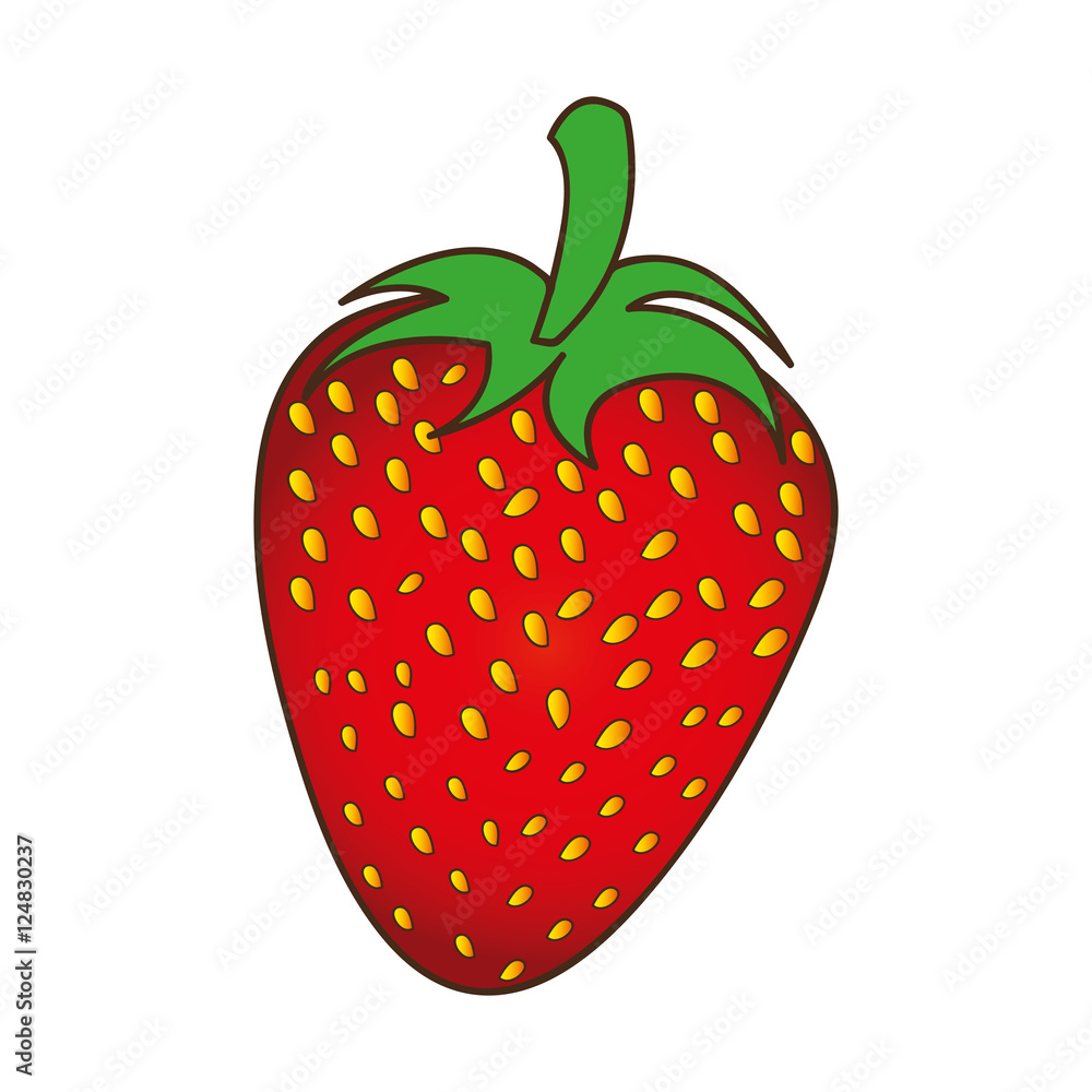 Fototapeta premium strawberry fruit icon image vector illustration design 
