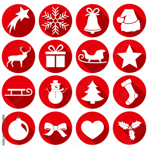 Christmas icon set flat design