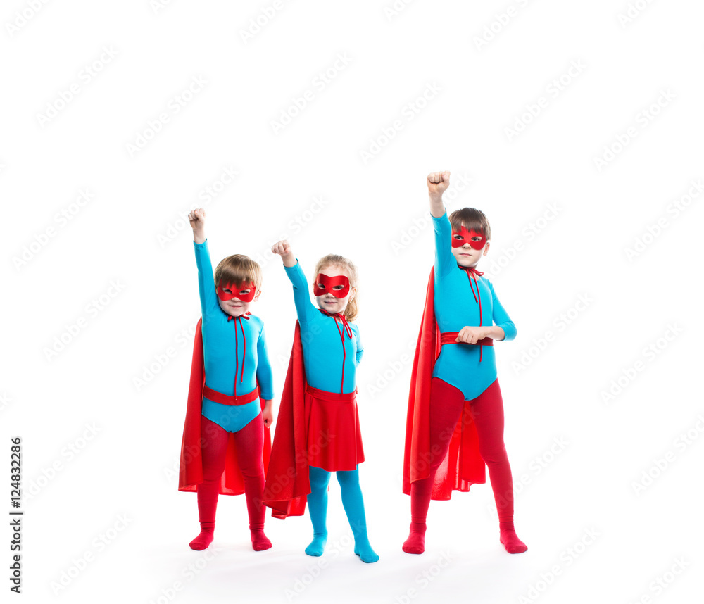 Fototapeta premium Funny superheroes. Dreamers.