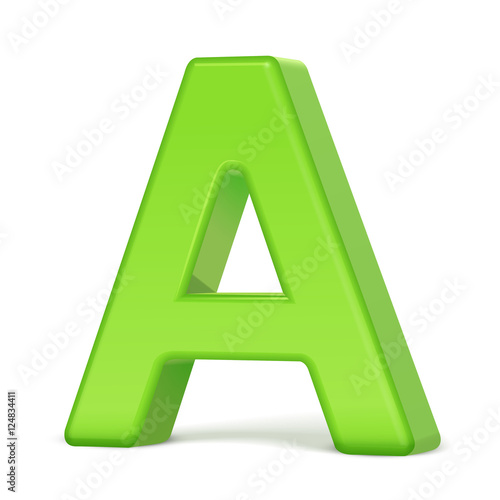3d light green letter A