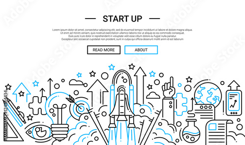 Start Up - line design website banner temlate