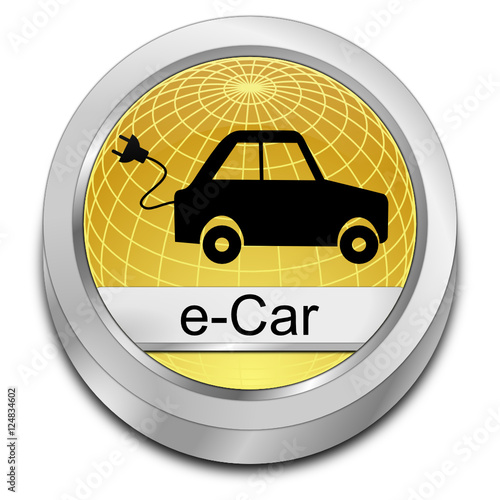 e-Car Button - 3D illustration