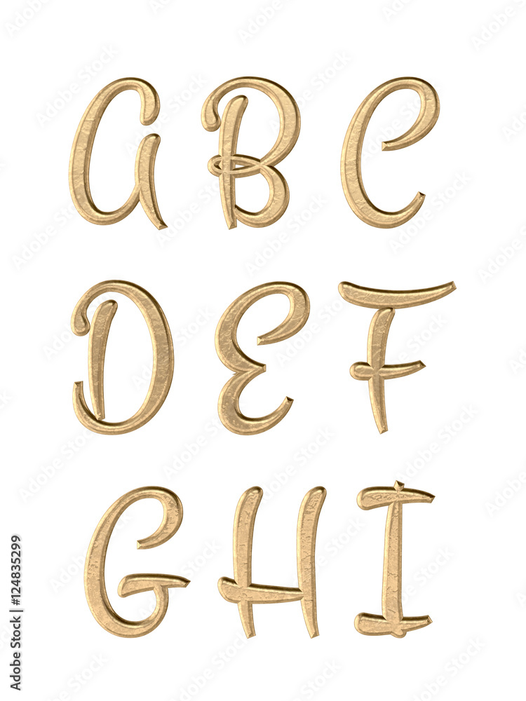 Metal alphabet. 3D rendering Metal alphabet. 3D rendering