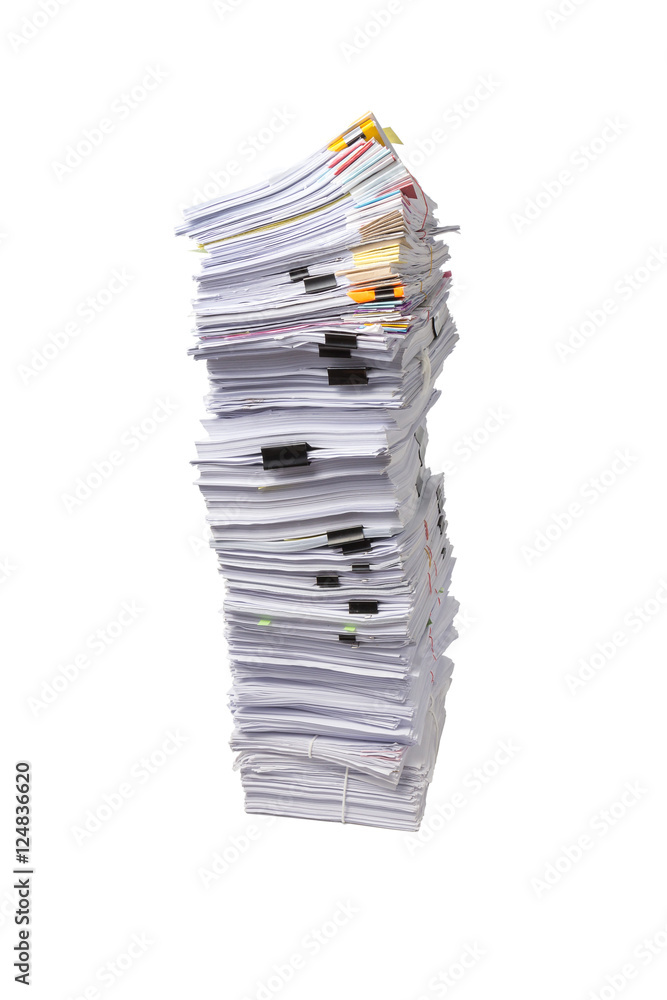 Stack of business papers isolated on white background Stack of business papers isolated on white background