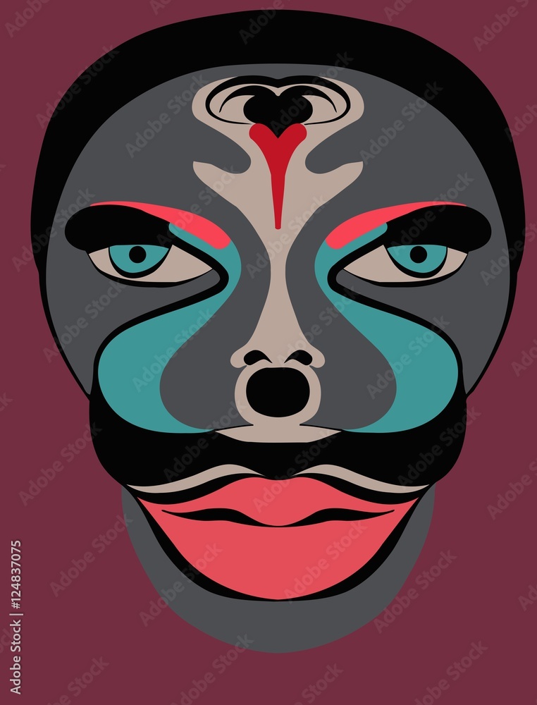 abstract human colored mask