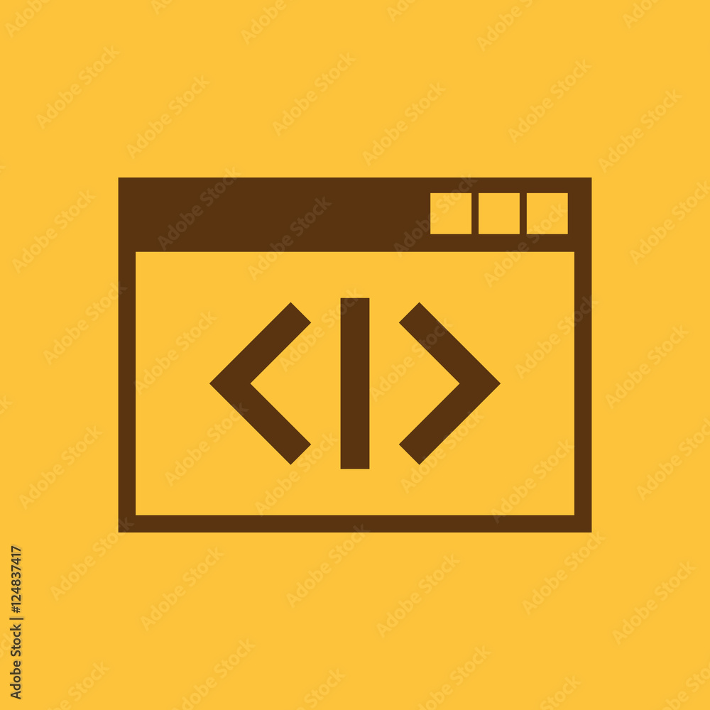 The coding icon. WWW and browser, development, seo, coding symbol. UI. Web. Logo. Sign. Flat design. App. The coding icon. WWW and browser, development, seo, coding symbol. UI. Web. Logo. Sign. Flat design. App.
