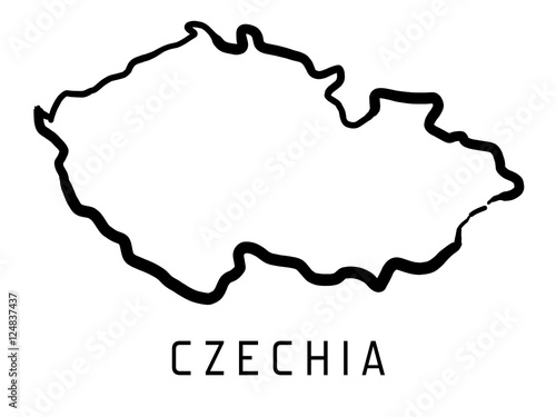 Czechia map outline - vector illustration