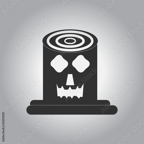 Vector illustration in flat design Halloween icon Spooky tree trunk stump