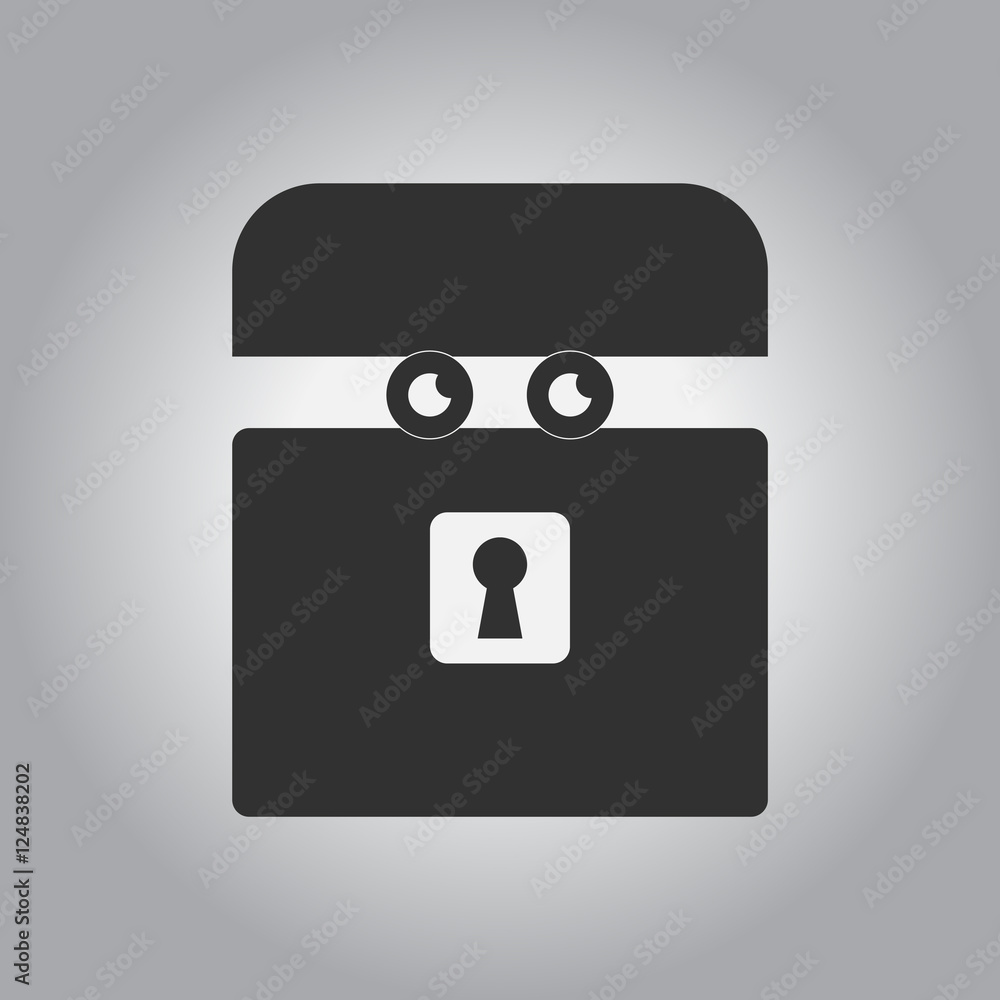 Vector illustration in flat design Halloween icon box with eyes Vector illustration in flat design Halloween icon box with eyes
