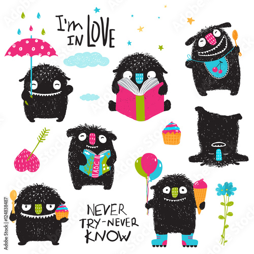 Little Kids Black Monsters activity collection