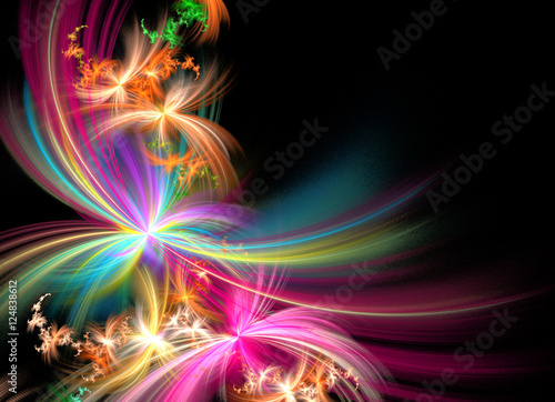 Fractal abstract firework copy space