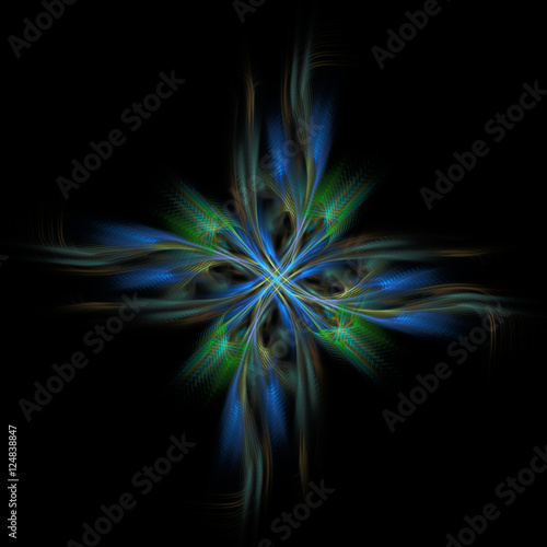 Abstract fractal  cross  computer generated image. Abstract frac