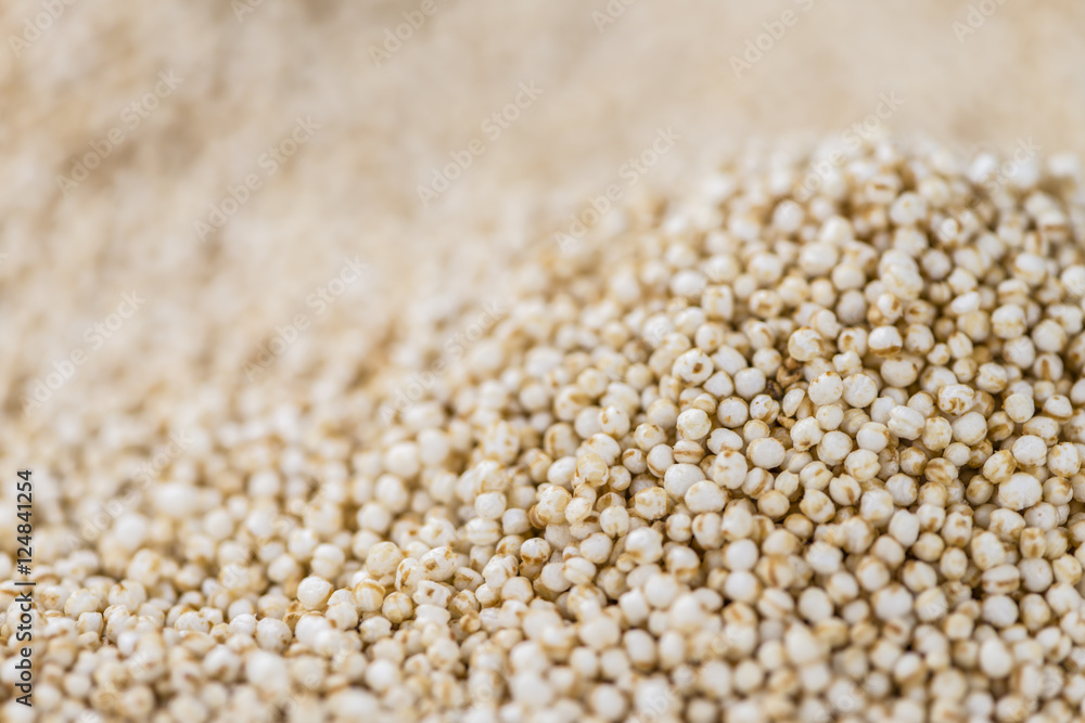 Puffed Quinoa (selective focus; close-up shot) Puffed Quinoa (selective focus; close-up shot)