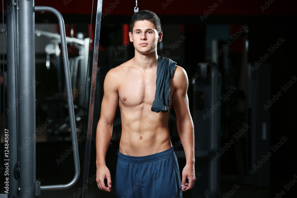Portrait of athletic man in gym Portrait of athletic man in gym