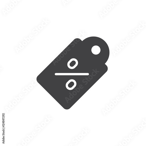 discount price tag icon vector, filled flat sign, solid pictogram isolated on white, logo illustration