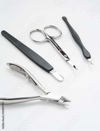 manicure tools set nail care top view