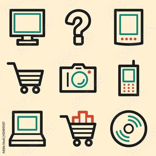 Electronics web icons. Technology mobile icon, infographics symb