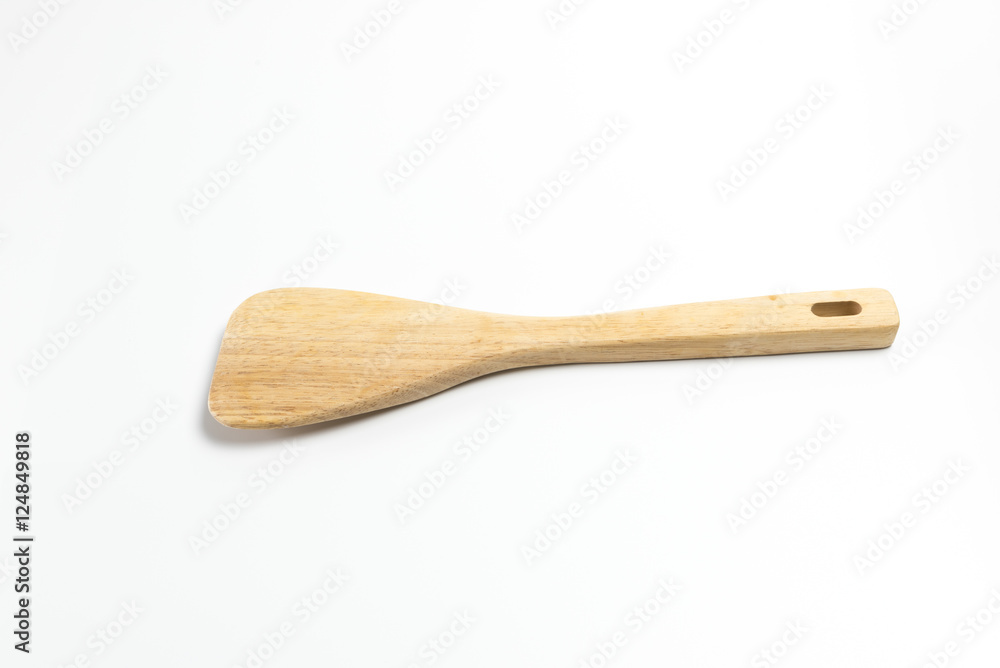 Wooden flipper or spade isolated on white background Wooden flipper or spade isolated on white background