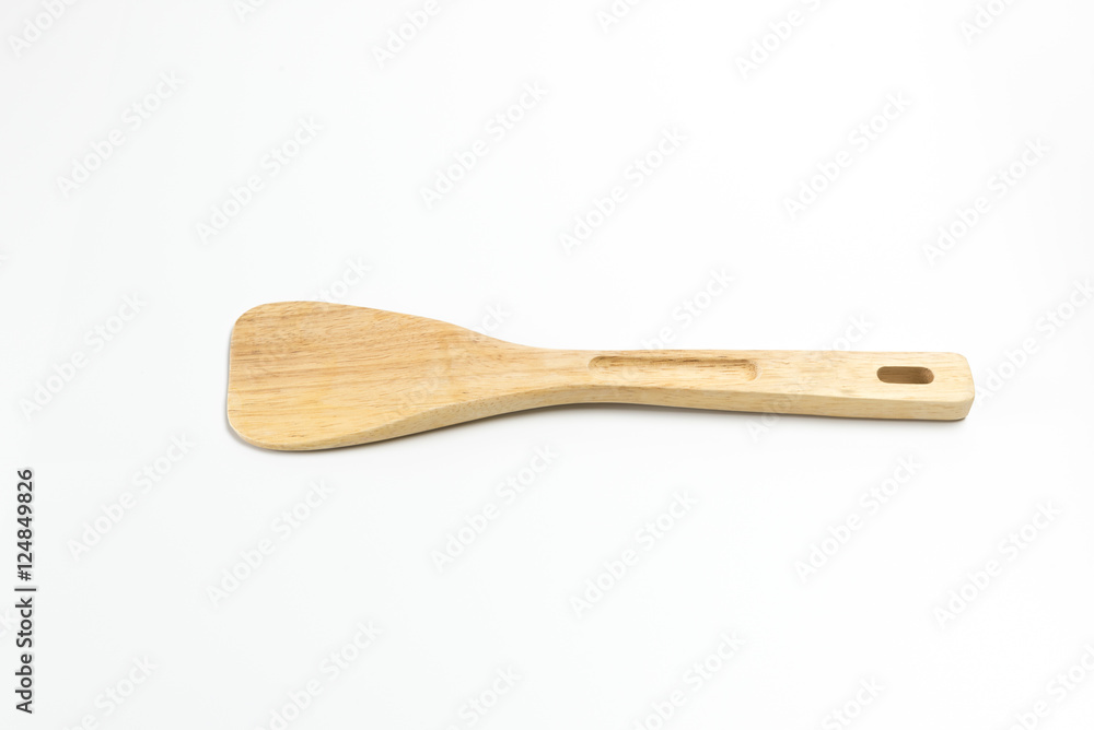 Wooden flipper or spade isolated on white background Wooden flipper or spade isolated on white background