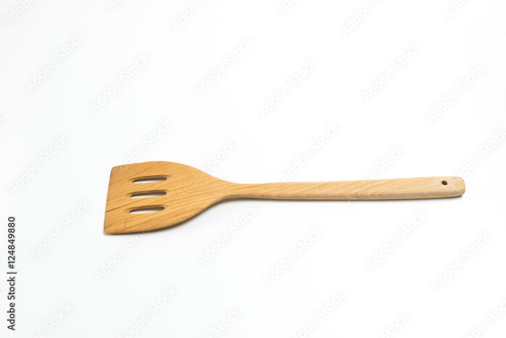Wooden flipper or spade isolated on white background Wooden flipper or spade isolated on white background