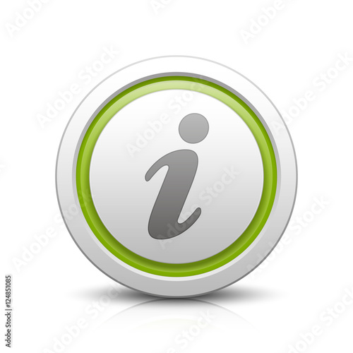 Information – Light gray button with reflection & light green