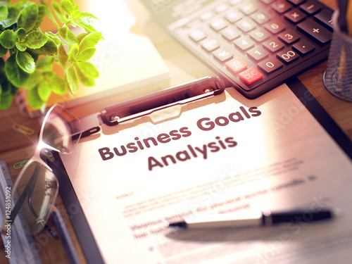 Business Goals Analysis - Text on Clipboard. 3D. photo