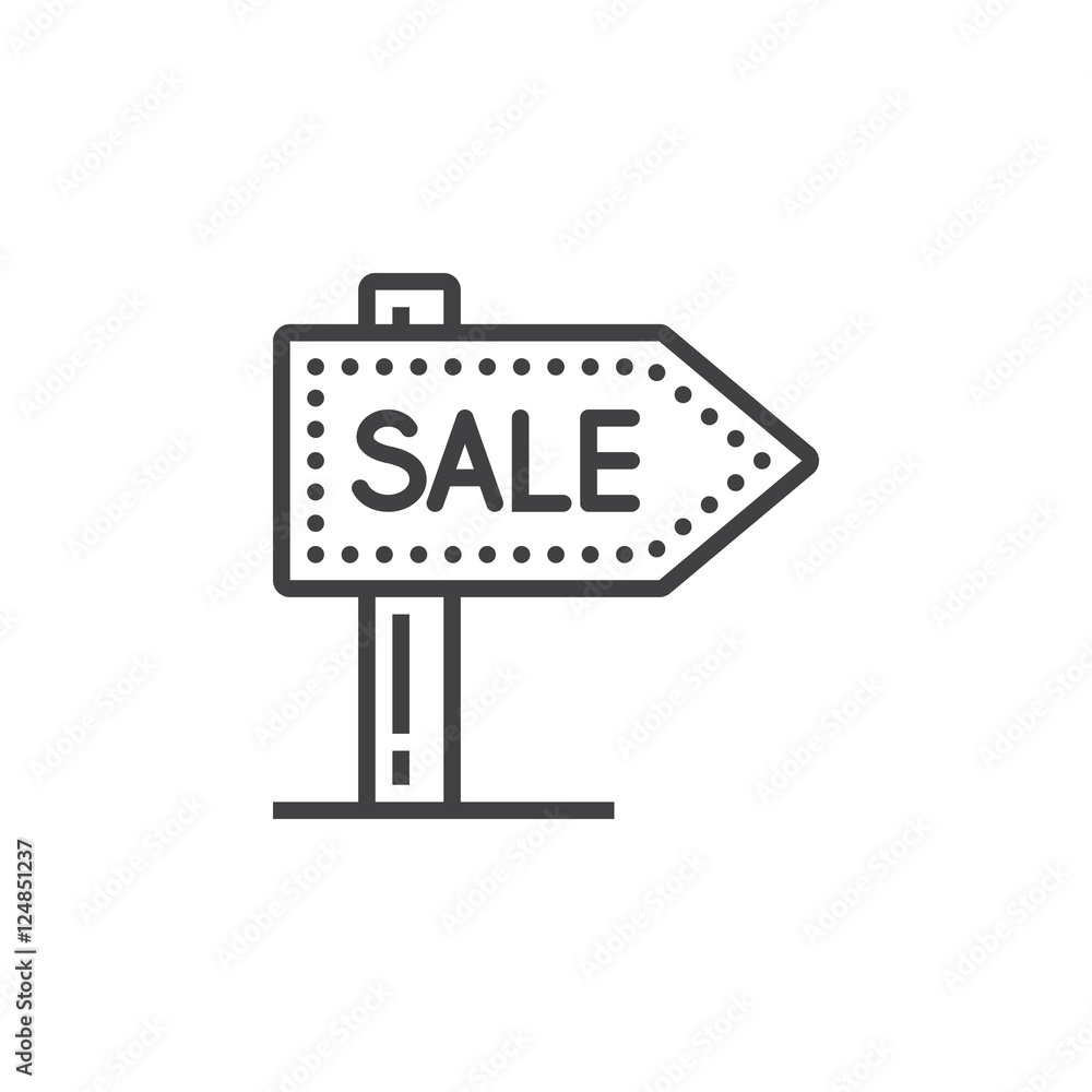 Sale signpost line icon, outline vector sign, linear pictogram isolated on white. logo illustration Sale signpost line icon, outline vector sign, linear pictogram isolated on white. logo illustration