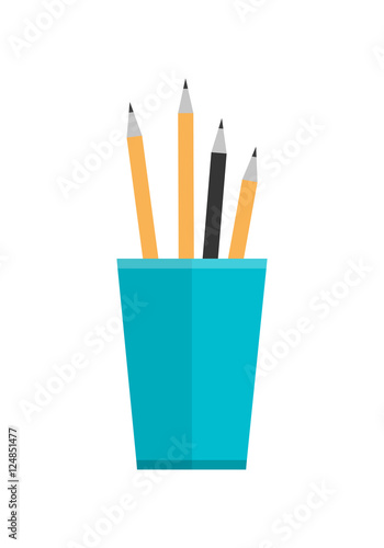 Blue Glass with Pencils