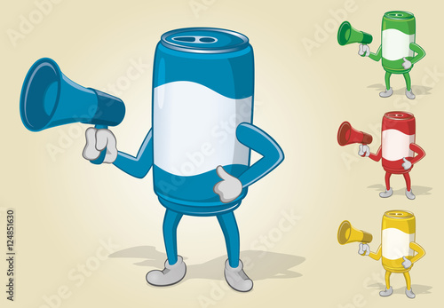 Can Holding Megaphone