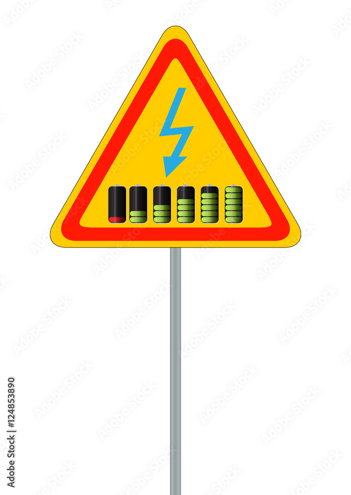 Concept Fuel Station for Electric cars on batteries. Vector Illu Concept Fuel Station for Electric cars on batteries. Vector Illu