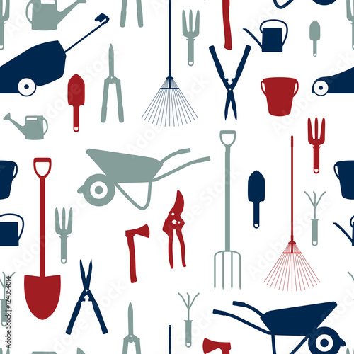 Garden Tools, Instruments Flat Icon Collection Set. Shovel, buck
