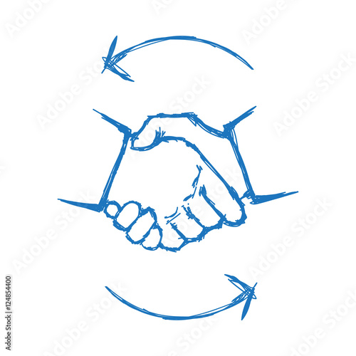 Hand-drawn handshake