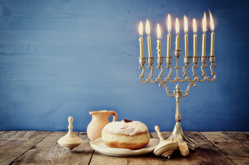 Image of jewish holiday Hanukkah with menorah
