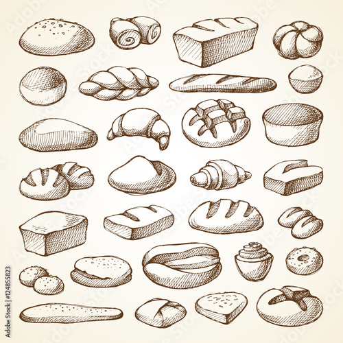Set with bakery products