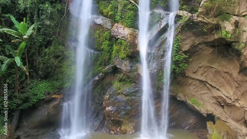 Aerial View of Rugged Ridges & Meltwater Waterfalls, Mork fah waterfall photo