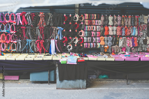 CHIANG MAI, THAILAND- October 23 : The Colorful thai style fabric photo