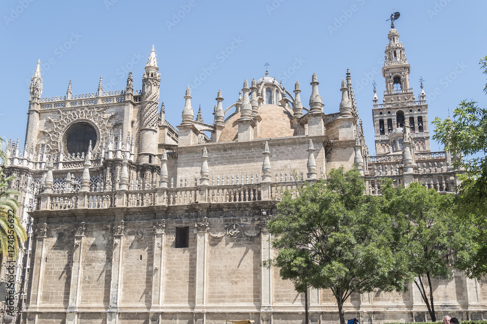 The Cathedral of Saint Mary of the See (Seville Cathedral) in Se