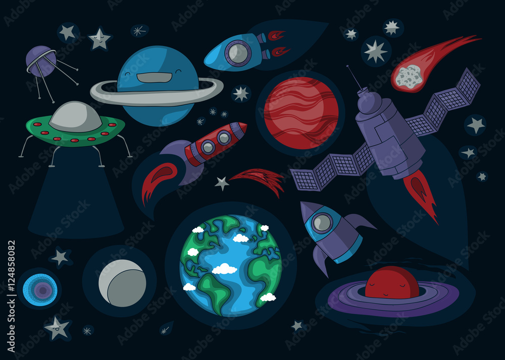 Cartoon space elements