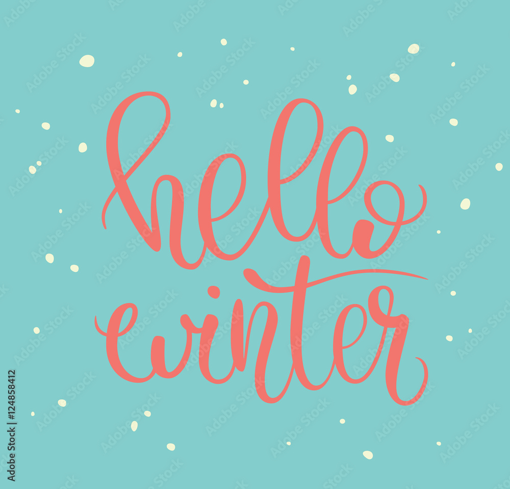 Hello winter lettering