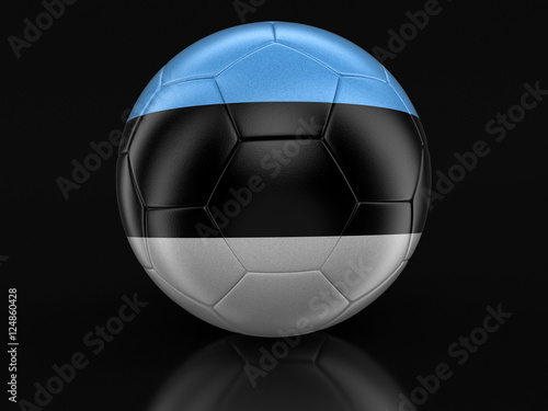 Soccer football with Estonian flag. Image with clipping path