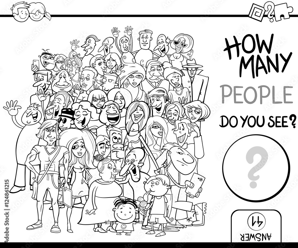 counting people task coloring page