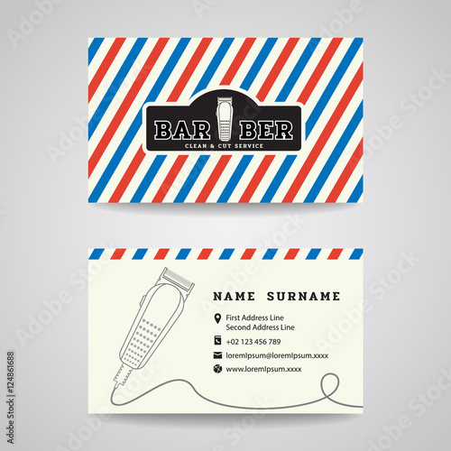 Business card - Barber shop and hair clippers logo vector design