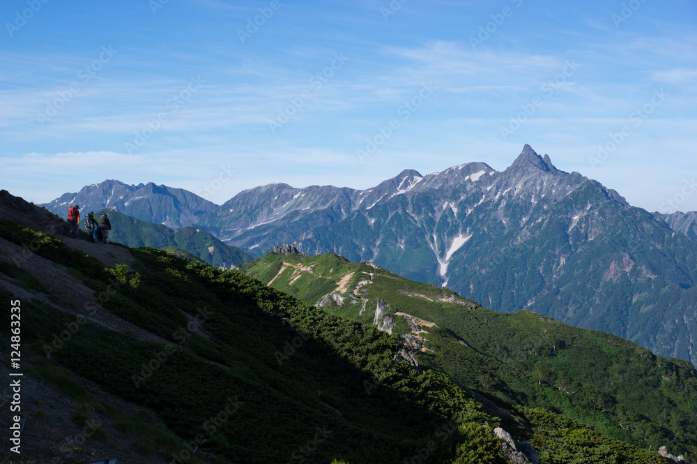 Obraz premium 燕岳から眺める槍ヶ岳