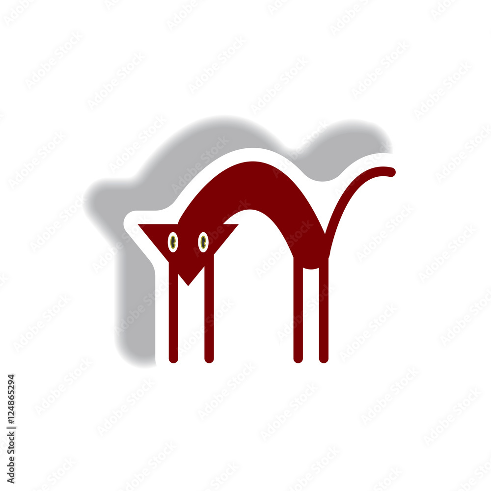 Vector illustration paper sticker Halloween icon Cat Vector illustration paper sticker Halloween icon Cat