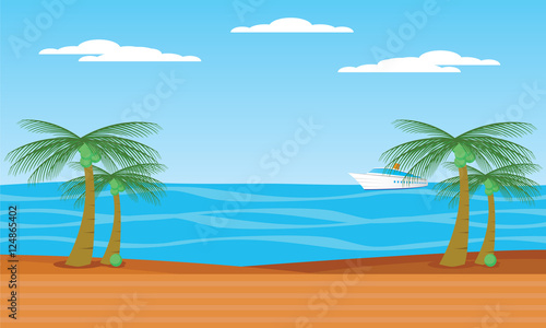 beach landscape illustration
