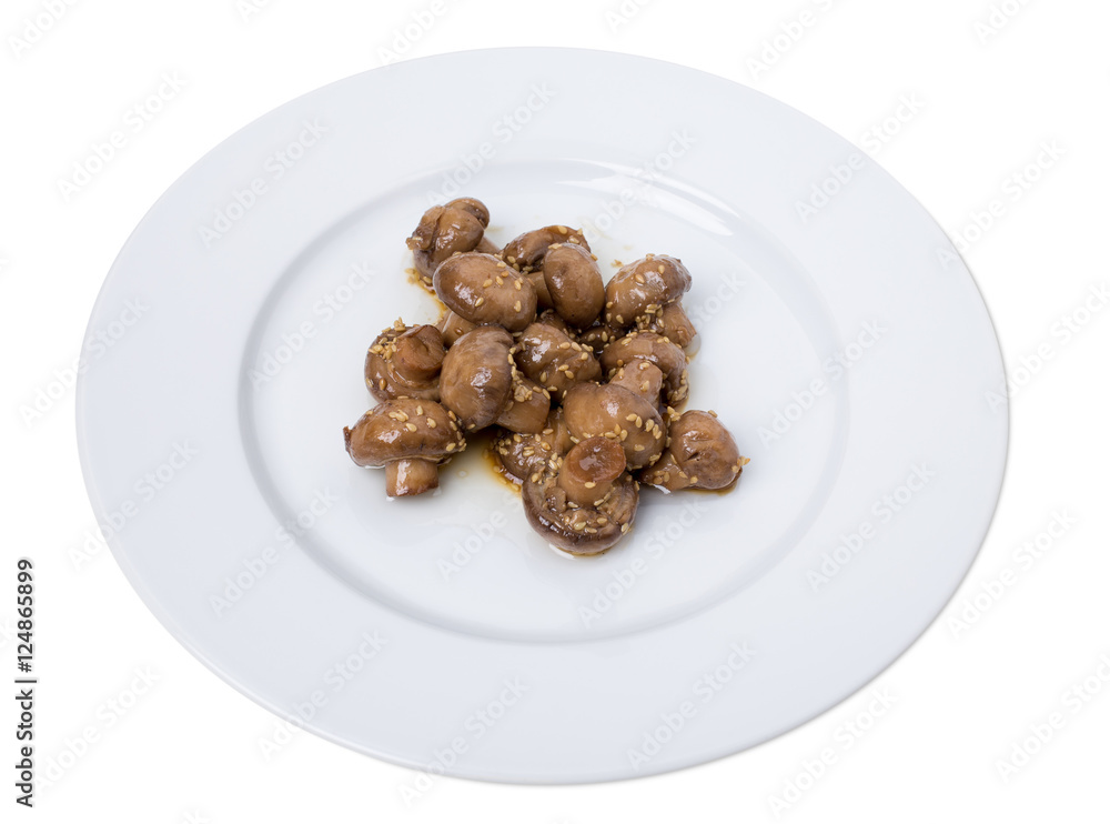 Roasted champignons with sesame. Roasted champignons with sesame.