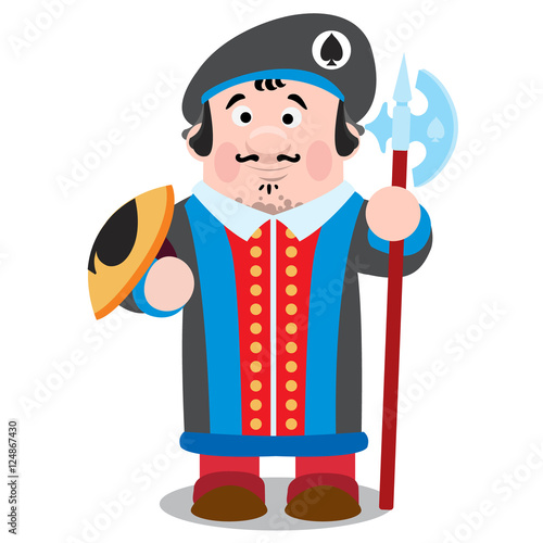 Jack spades. Cartoon characters vector.