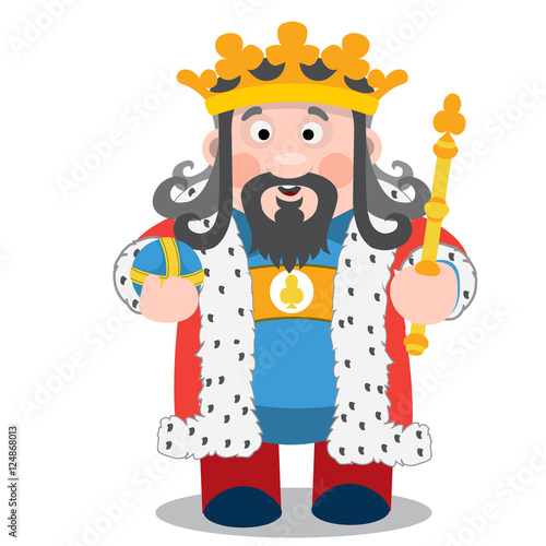 King of clubs. Cartoon characters vector.